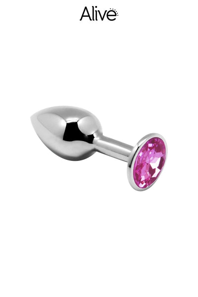 Plug métal bijou rose M — Alive