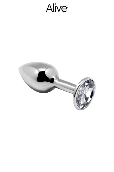 Plug métal bijou transparent M — Alive
