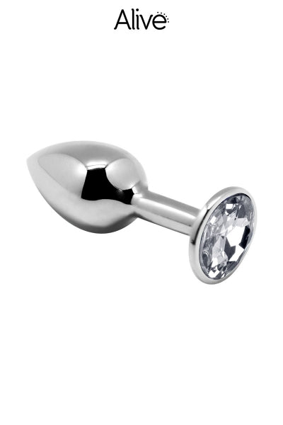 Plug métal bijou transparent L — Alive
