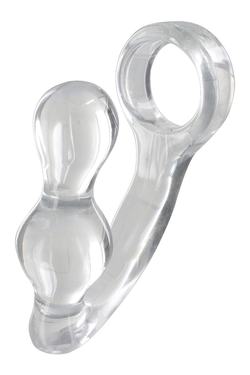 Stimulateur de prostate et cockring transparent — Toy Joy