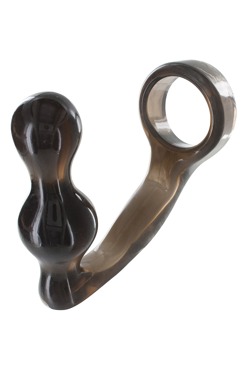 Stimulateur de prostate et cockring gris — Toy Joy