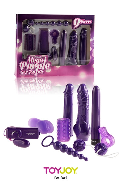 Mega Purple Sextoy Kit Toy Joy - coffret découverte 9 pièces violet