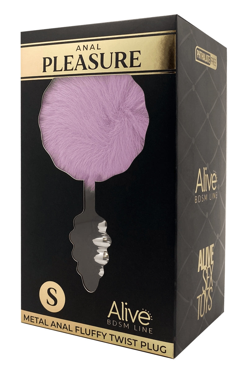 Plug métal Fluffy Twist S mauve, Alive, vue 2