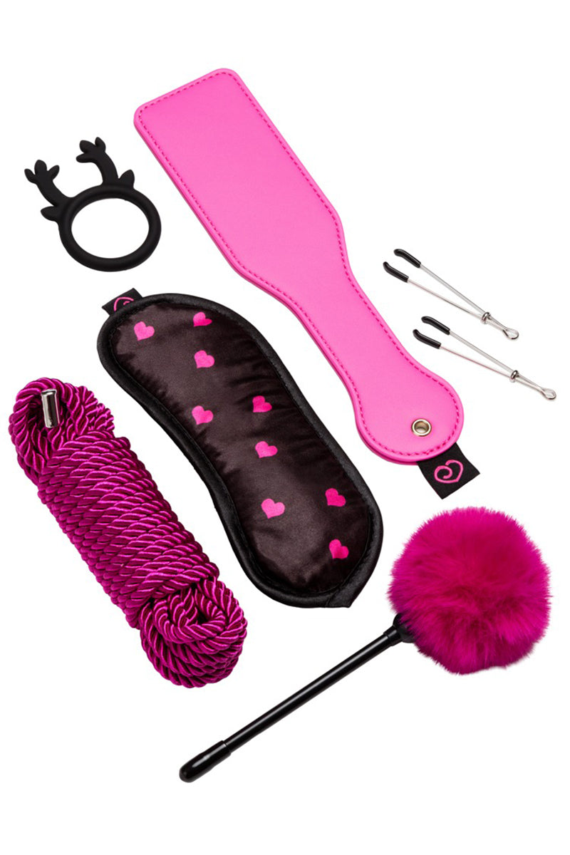 Calendrier de l'Avent Enjoy – bondage doux : corde, masque, tapette, pinces, plumeau, anneau