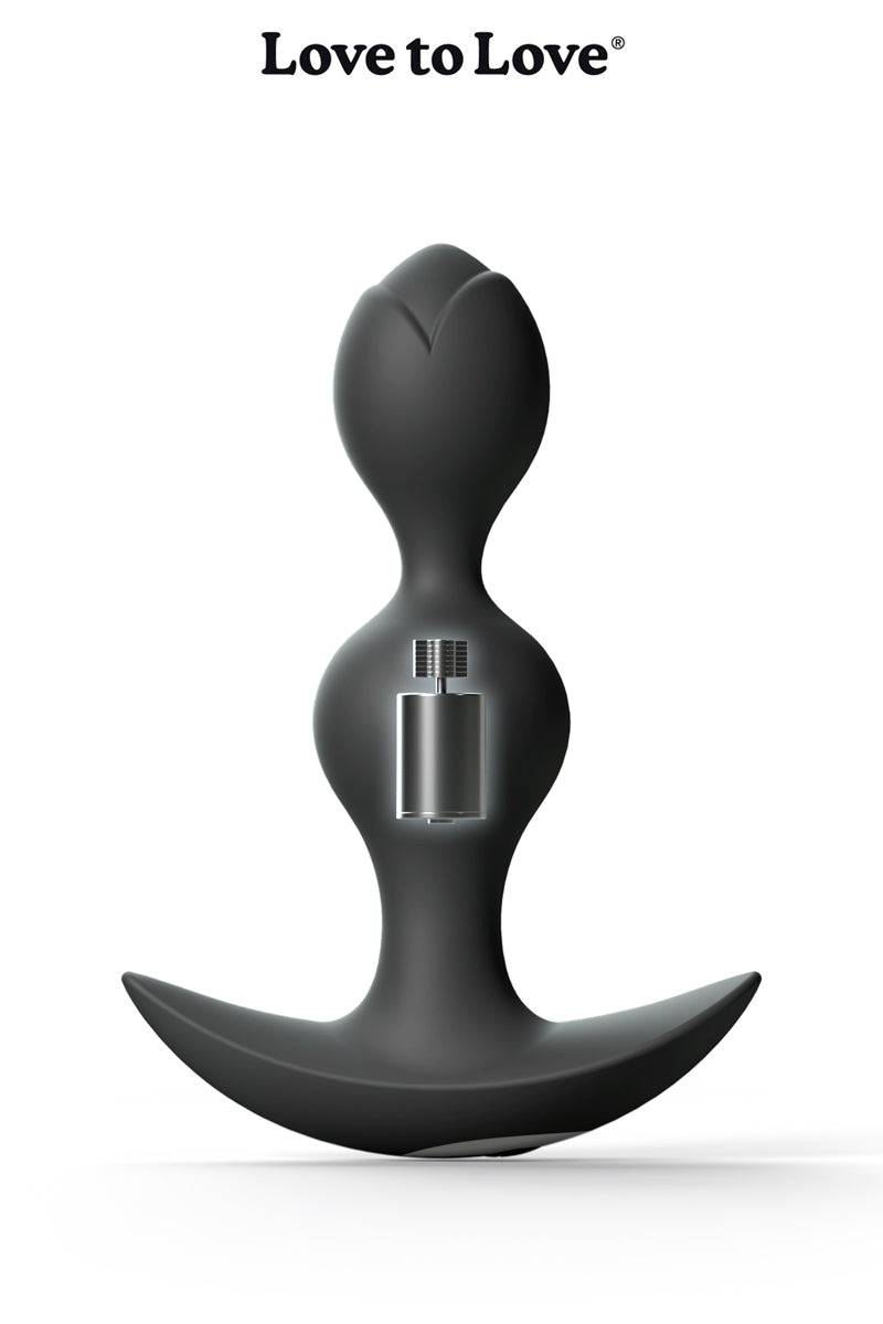 Plug anal vibrant Twinny Bud noir — vue 2