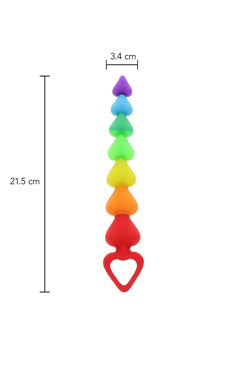 Stimulateur anal Rainbow Heart Beads - Toyjoy — vue 4
