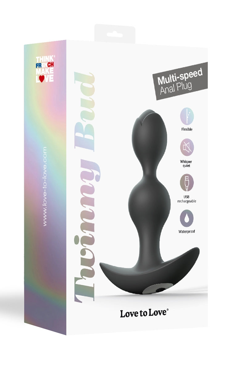 Plug anal vibrant Twinny Bud noir — vue 4