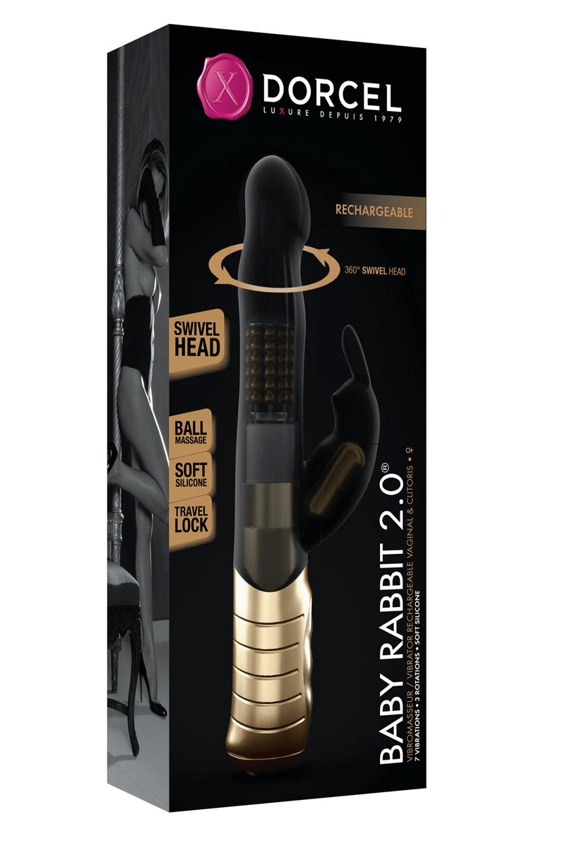 Vibro rechargeable Baby Rabbit noir 2.0 - Dorcel — vue 3